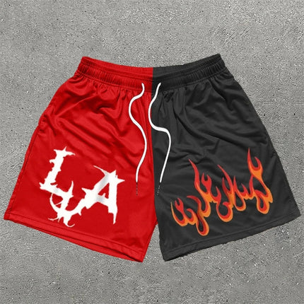 Men’s Y2K Graphic Gym Shorts – Quick-Dry Breathable Shorts with Pockets