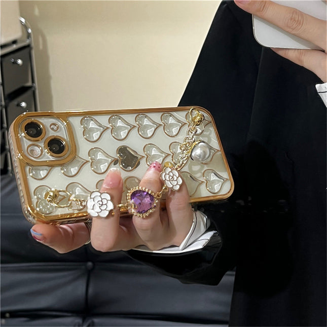 Light Luxury Gold Love Phone Case with Electroplating