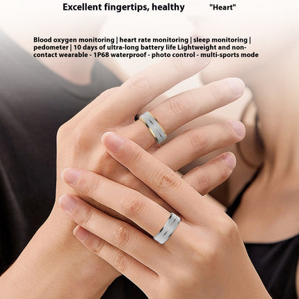 Smart Ring - Heart Rate & Blood Oxygen Monitor, IP68 Water Resistance