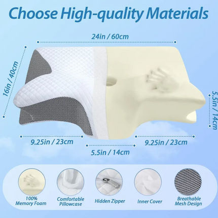 Memory Foam Cervical Pillow – Ergonomic Neck Support for Better Sleep