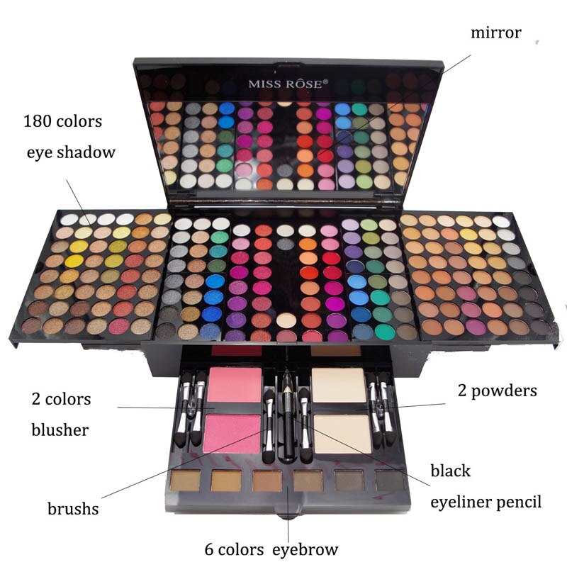 180-Color Piano Makeup Palette with Eyeshadow & Blush