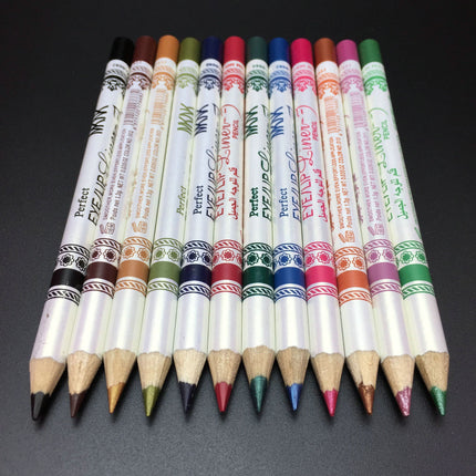 12 Colors Glitter Lip Liner & Eyeshadow Pencil Set