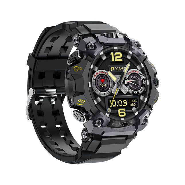 Rugged Waterproof Smart Watch with HD Dual Camera & Fitness Tracking