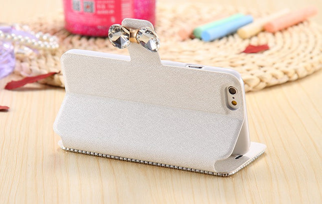 Luxury Bling Crystal Wallet Case with Flip Cover & Diamond
