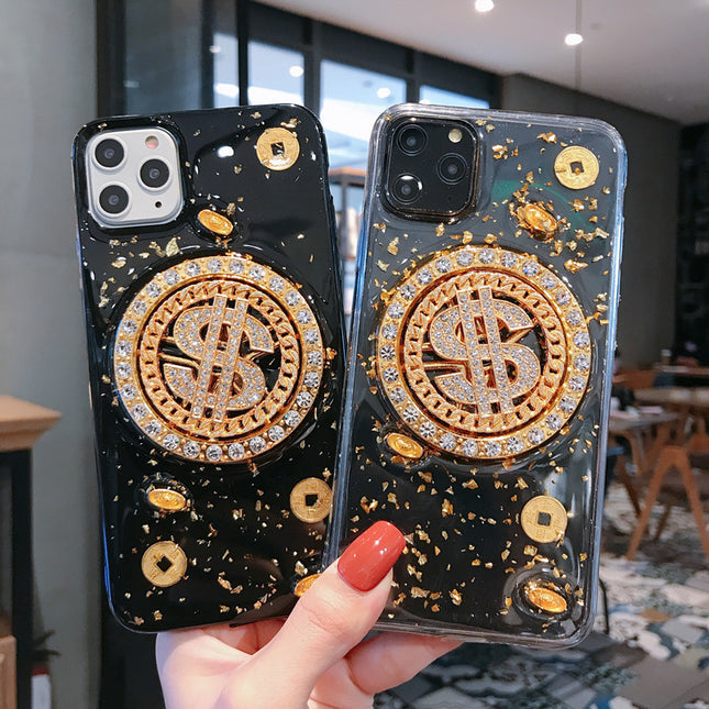 3D Diamond Dollar ($) Turnplate Phone Case - Luxury & Durable Design