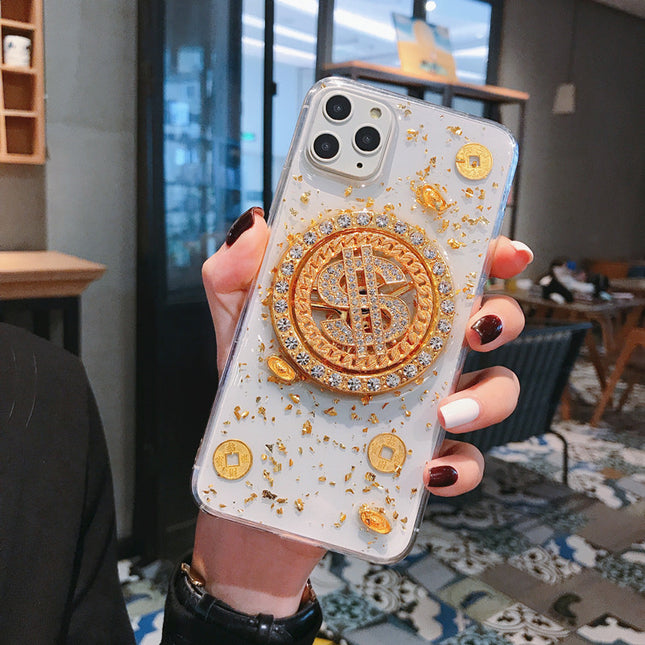 3D Diamond Dollar ($) Turnplate Phone Case - Luxury & Durable Design