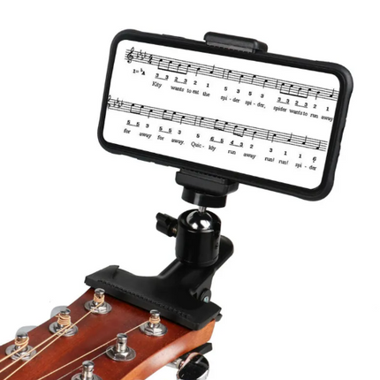 Adjustable Phone Guitar Clip Stand – Secure Grip Flexible Mount