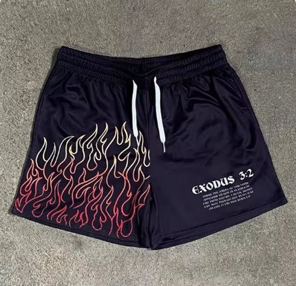 Men’s Y2K Graphic Gym Shorts – Quick-Dry Breathable Shorts with Pockets
