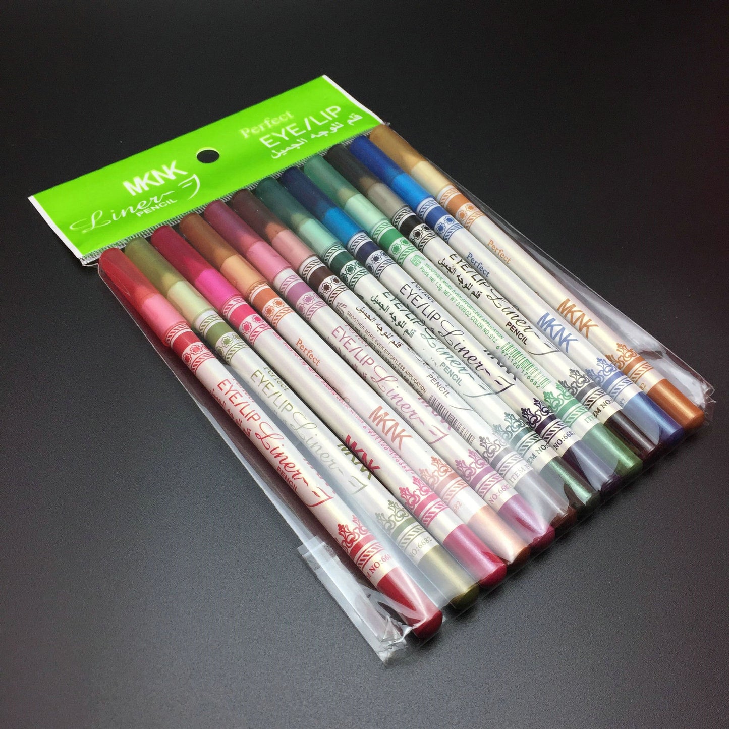 12 Colors Glitter Lip Liner & Eyeshadow Pencil Set