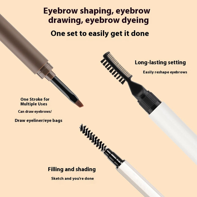 Three-Piece Gel Cream Eyebrow Pencil Set - Waterproof & Long-lasting.