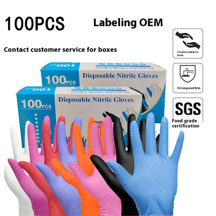 Disposable Thickened Nitrile Gloves - Food Grade, Waterpr