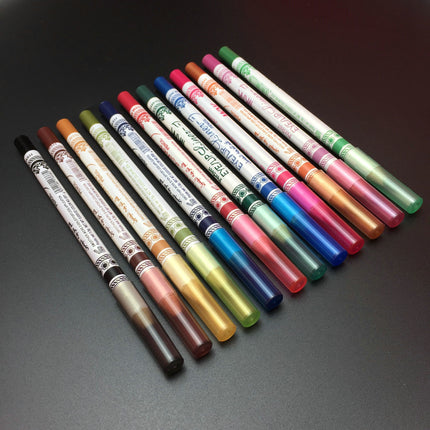 12 Colors Glitter Lip Liner & Eyeshadow Pencil Set