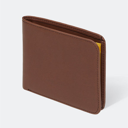 Men’s Brown Leather Folding Wallet – Compact ID & Card Holder