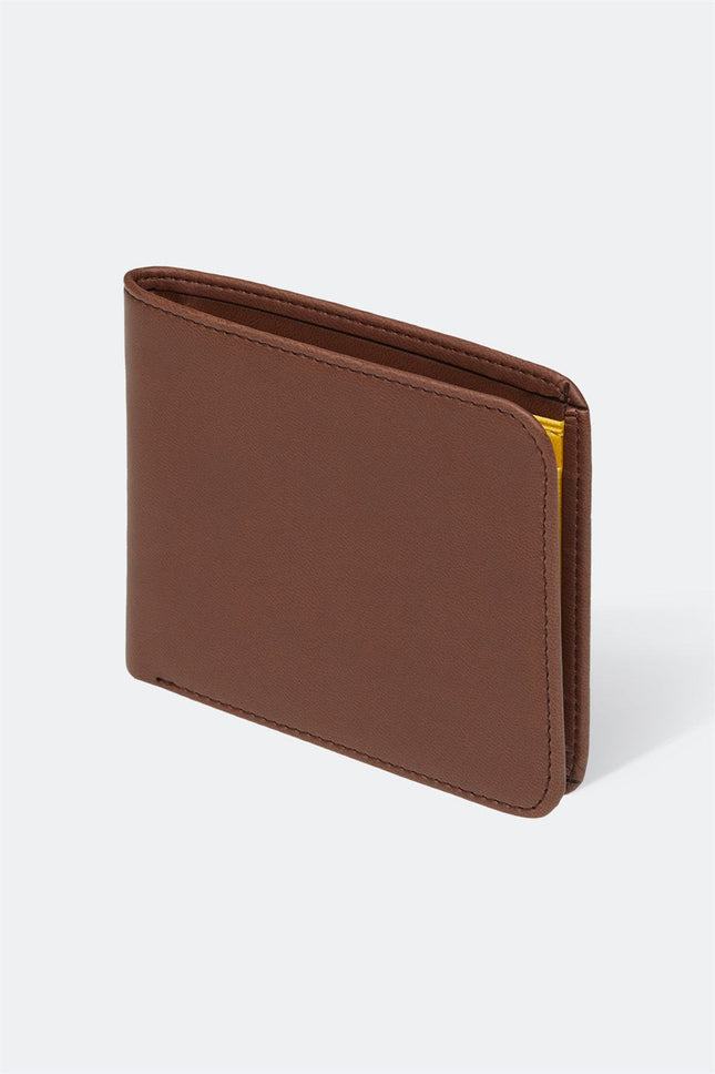 Men’s Brown Leather Folding Wallet – Compact ID & Card Holder