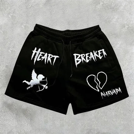 Men’s Y2K Graphic Gym Shorts – Quick-Dry Breathable Shorts with Pockets