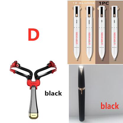 3-in-1 Foldable Eyebrow Shaping Set with Adjustable Stenc