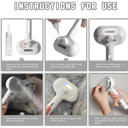 Pet Hair Spray Brush – Easy Grooming & Fur Removal Tool