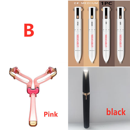 3-in-1 Foldable Eyebrow Shaping Set with Adjustable Stenc