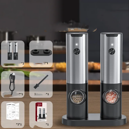 Smart Electric Pepper & Salt Grinder - Adjustable, Automa
