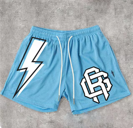 Men’s Y2K Graphic Gym Shorts – Quick-Dry Breathable Shorts with Pockets