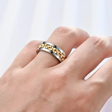 Trending-Buy Titanium Gear Fidget Ring – Stress Relief & Durable Spinn