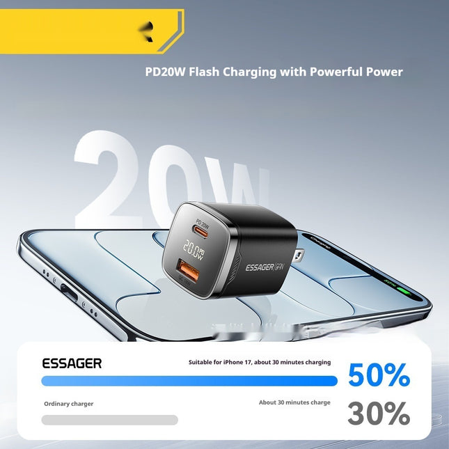 Series 20W Fast Charging Travel Charger with Digital Disp