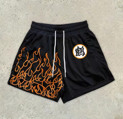 Men’s Y2K Graphic Gym Shorts – Quick-Dry Breathable Shorts with Pockets