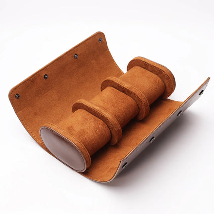 3-Slot Travel Watch Case - PU Leather, Protective Design