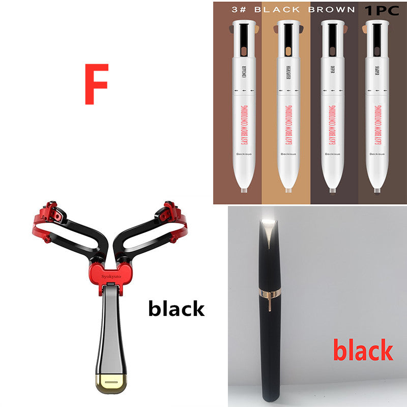 3-in-1 Foldable Eyebrow Shaping Set with Adjustable Stenc