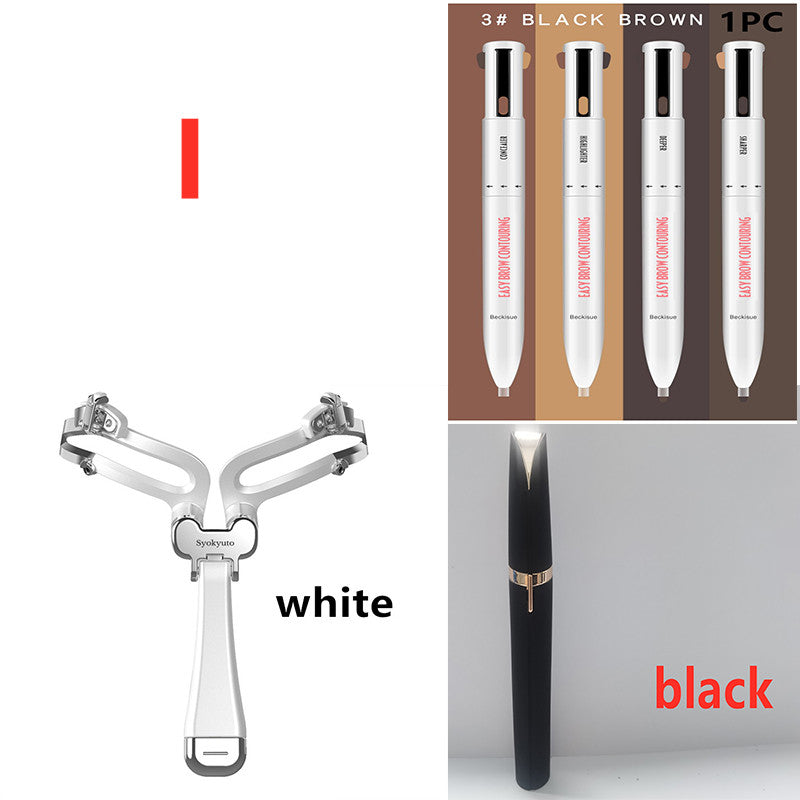 3-in-1 Foldable Eyebrow Shaping Set with Adjustable Stenc