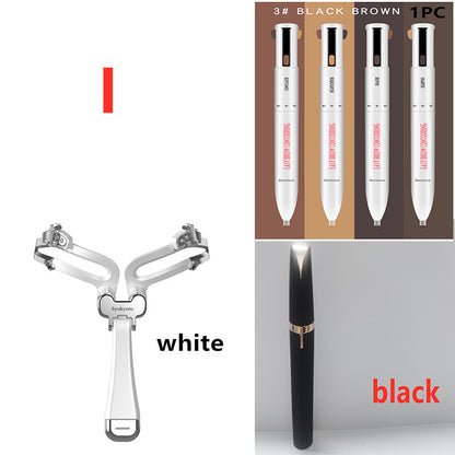 3-in-1 Foldable Eyebrow Shaping Set with Adjustable Stenc