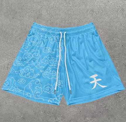 Men’s Y2K Graphic Gym Shorts – Quick-Dry Breathable Shorts with Pockets
