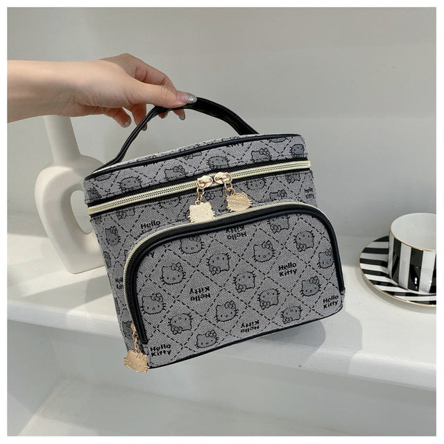 Hello Kitty Waterproof Makeup Bag – Compact Travel Cosmetic Pouch