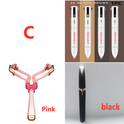 3-in-1 Foldable Eyebrow Shaping Set with Adjustable Stenc