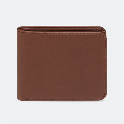 Men’s Brown Leather Folding Wallet – Compact ID & Card Holder