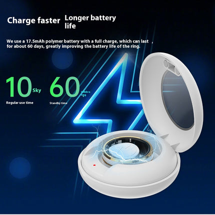 Smart Ring - Heart Rate & Blood Oxygen Monitor, IP68 Water Resistance