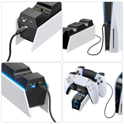 Wireless Gamepad Charger with RGB LED Indicator Light