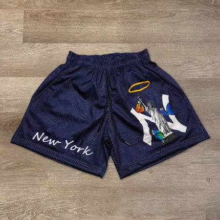 Men’s Y2K Graphic Gym Shorts – Quick-Dry Breathable Shorts with Pockets