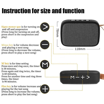 Portable Speakers Outdoor Bluetooth 5.0 Mini Oxford Loudspeaker Wireless