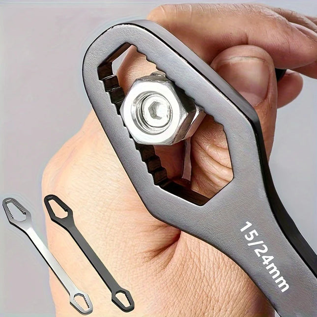 Universal Double-Ended Self-Tightening Wrench (3–17mm) – Chrome Vanadium Steel – Anti-Slip Repair Spanner