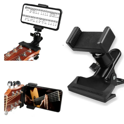 Adjustable Phone Guitar Clip Stand – Secure Grip Flexible Mount