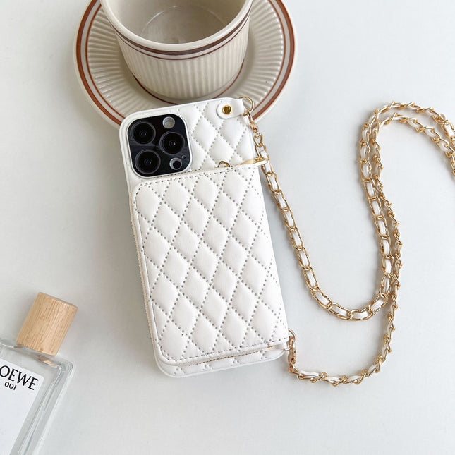 Luxury Rhombic Lambskin Phone Case - Classic Style & Durability