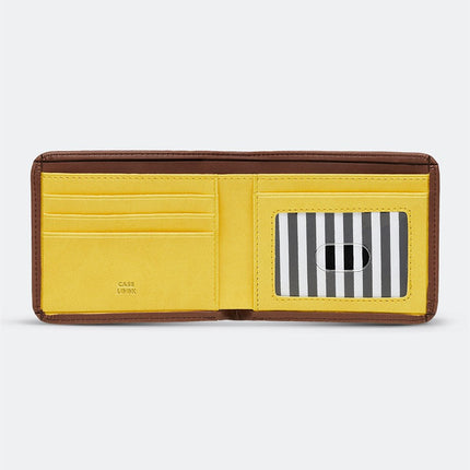 Men’s Brown Leather Folding Wallet – Compact ID & Card Holder
