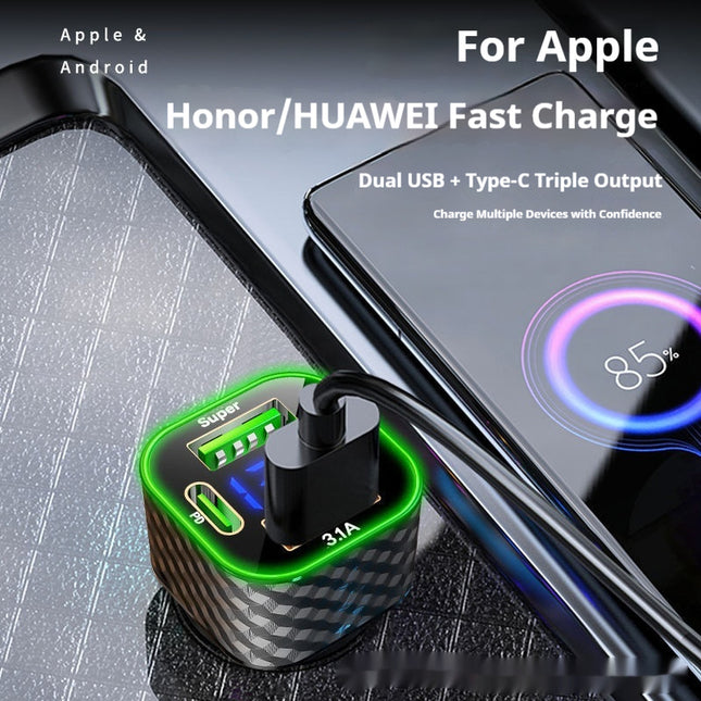 1-to-4 Fast-Charging Car Adapter with Smart Technology