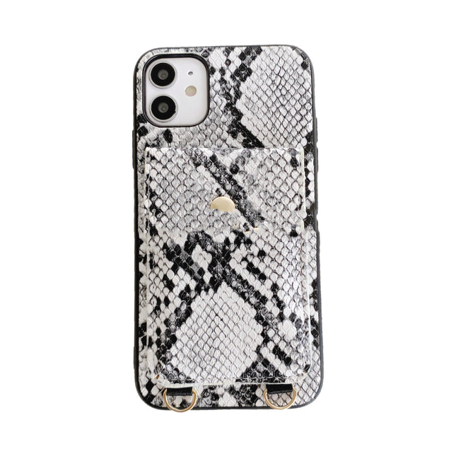 Diagonal Mobile Phone Leather Case with Card Slots & Durability