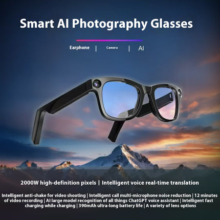 AI Smart Camera Glasses – HD Video & Voice Control Glasses