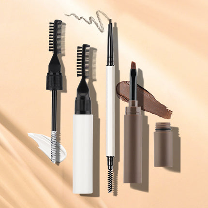 Three-Piece Gel Cream Eyebrow Pencil Set - Waterproof & Long-lasting.