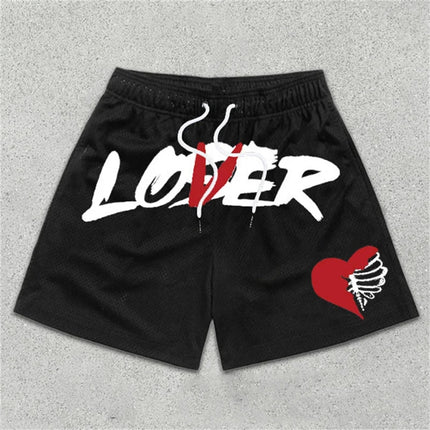 Men’s Y2K Graphic Gym Shorts – Quick-Dry Breathable Shorts with Pockets